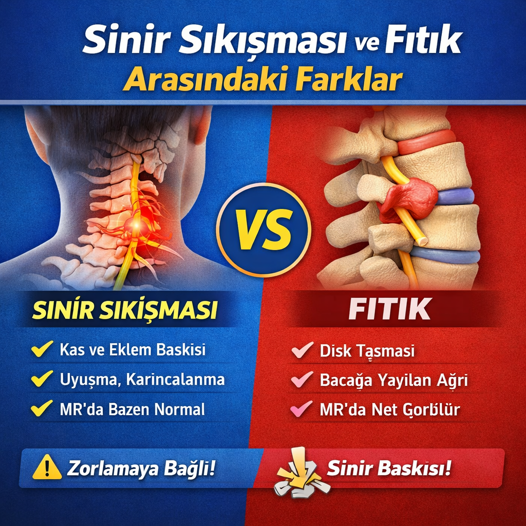 Sinir Sıkışması ve Fıtık arasındaki fark nedir?